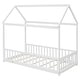 preview thumbnail 9 of 48, Twin Size Solid Wood House Bed with Guardrails for Toddlers