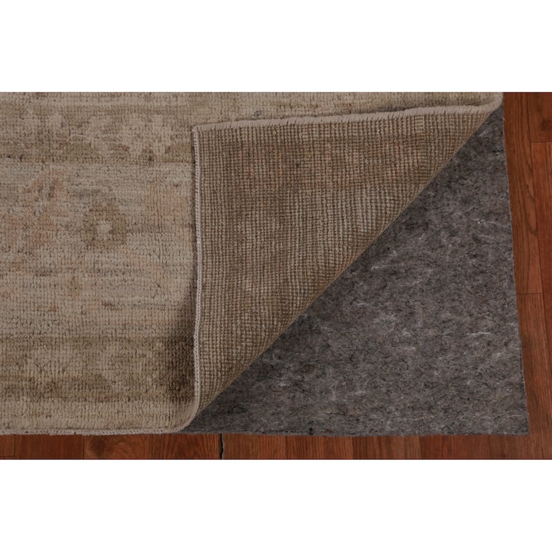 Hand Knotted Oriental 100% Wool Carpet Transitional All-Over Beige & Ivories Oushak Area Rug - 9' 10'' X 7' 8''