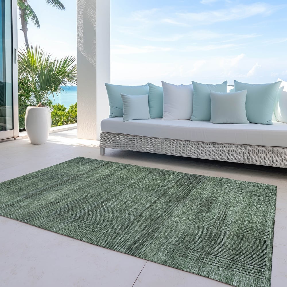 Machine Washable Indoor/ Outdoor Chantille Contemporary Imprints Rug