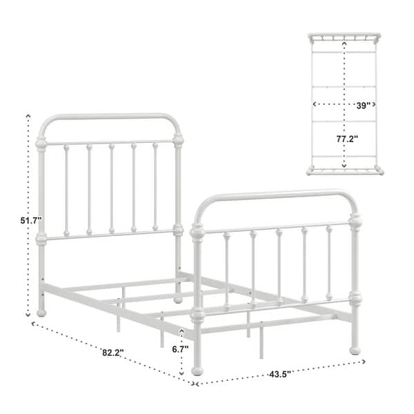 dimension image slide 4 of 4, Giselle Victorian Iron Metal Bed by iNSPIRE Q Classic