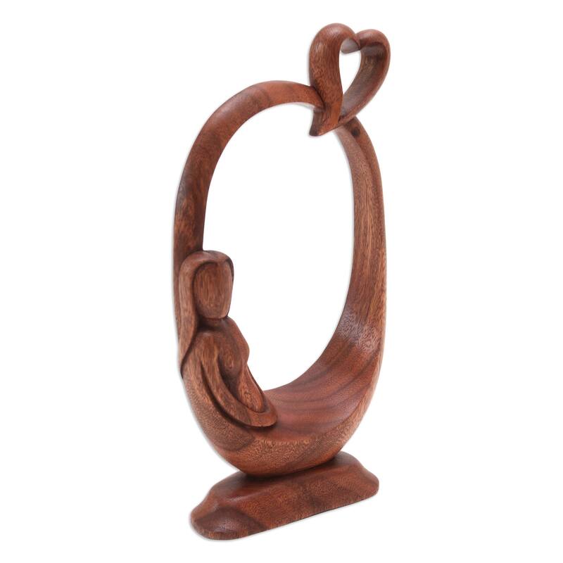 Novica Handmade Me Time Wood Statuette