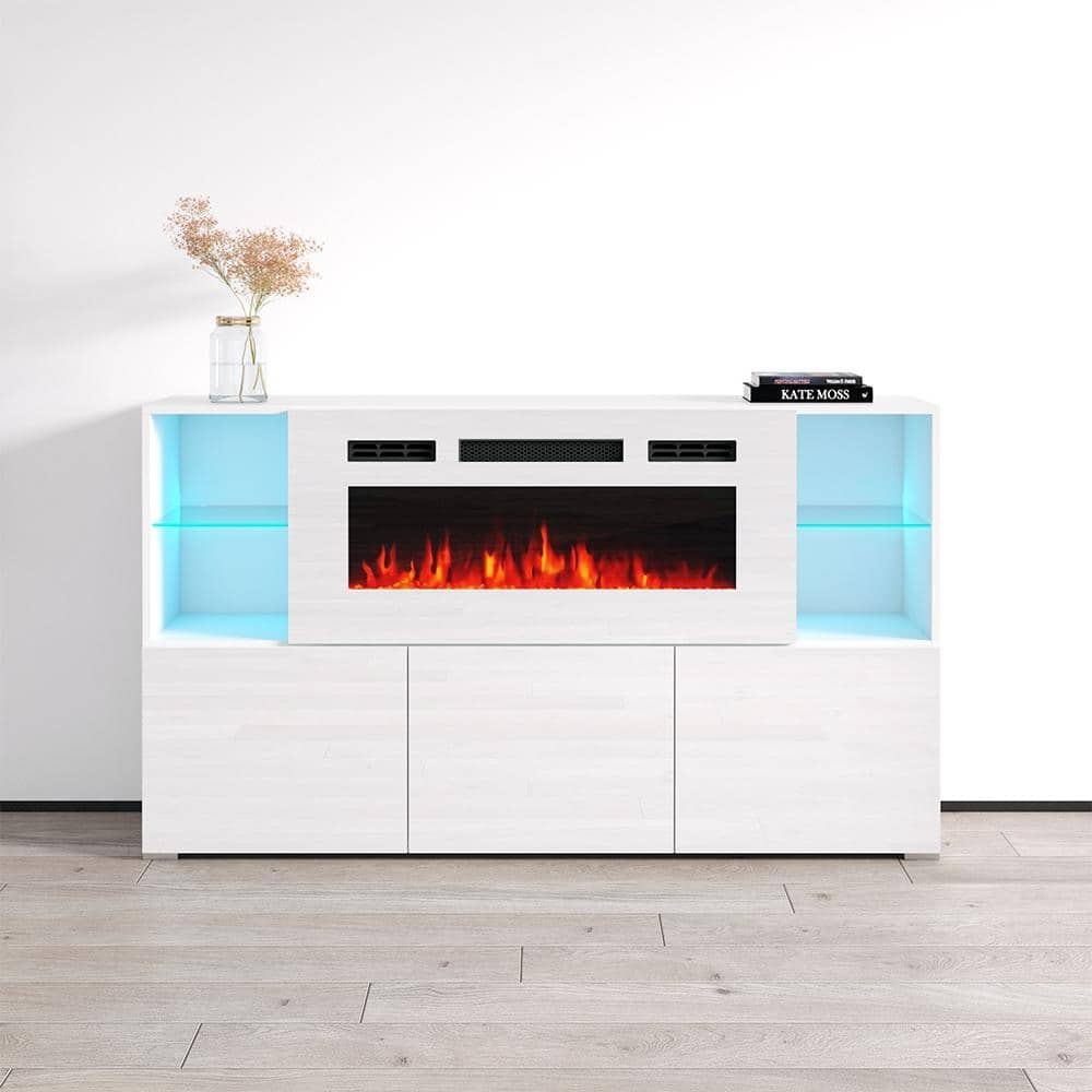 Komi WH03 63-inch Modern Electric Fireplace Sideboard