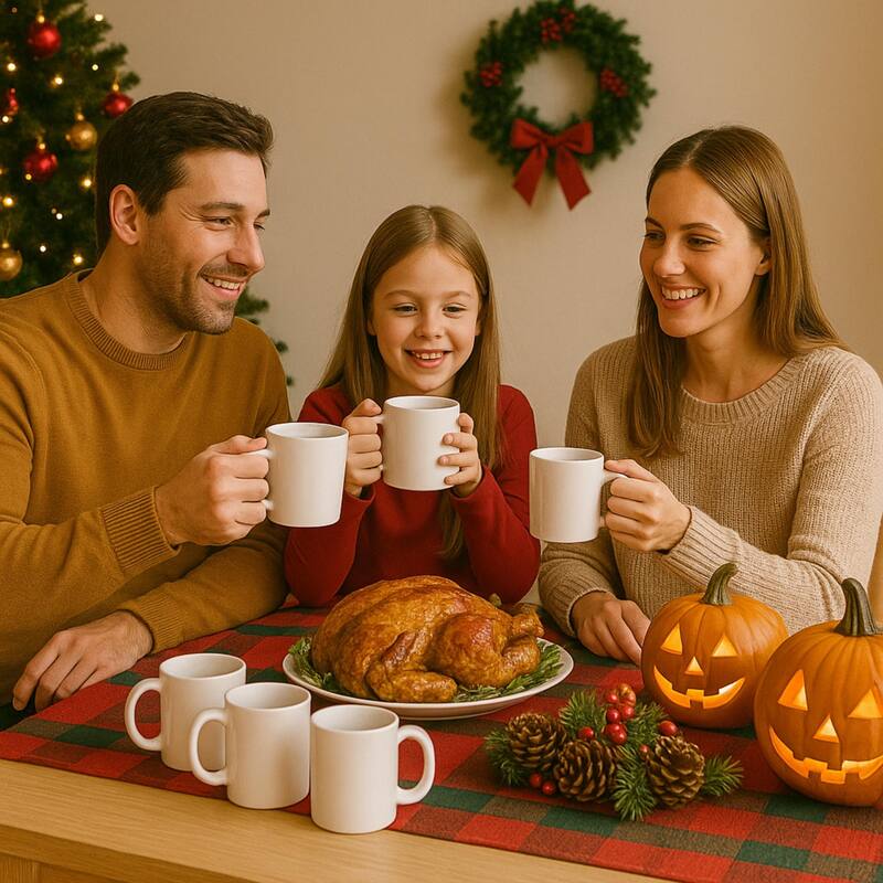 Creative Home Set of 6 Pieces White Ceramic Coffee Mug
