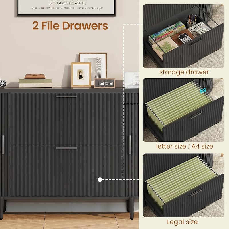 2 Drawer File Cabinet Filing Cabinet Home Office 2 Door Storage