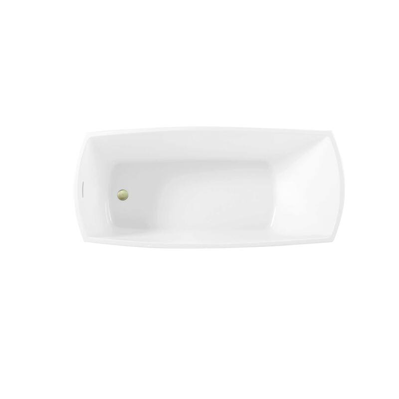 Peter Soaking Single Slipper Rectangular Bathtub in Glossy White