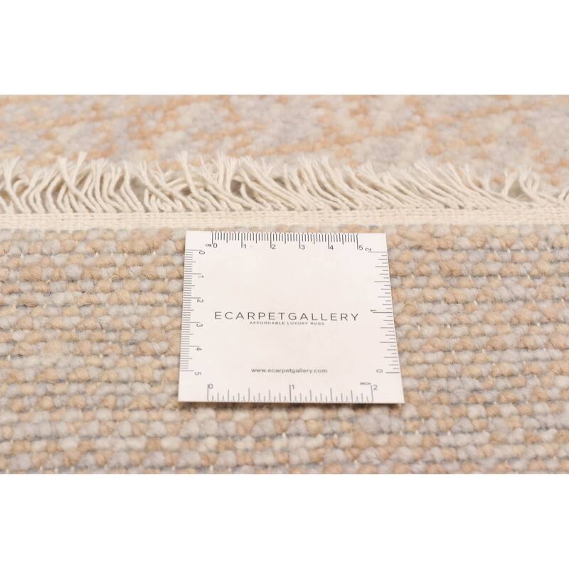 ECARPETGALLERY Hand-knotted Silk Shadow Beige, Brown Wool Rug - 9'0 x 12'4