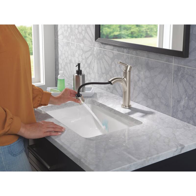 Delta 15749LF-PD Nicoli 1.2 GPM Single Hole Bathroom Faucet with Pull