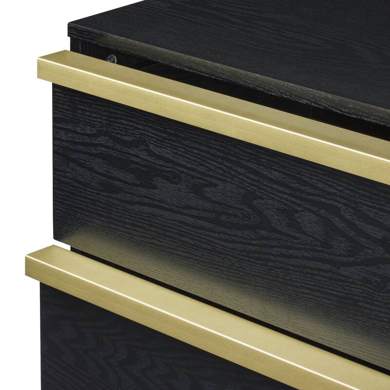 Sango Cortland 2 Drawer Nightstand, Black- Stylish and Functional Storage
