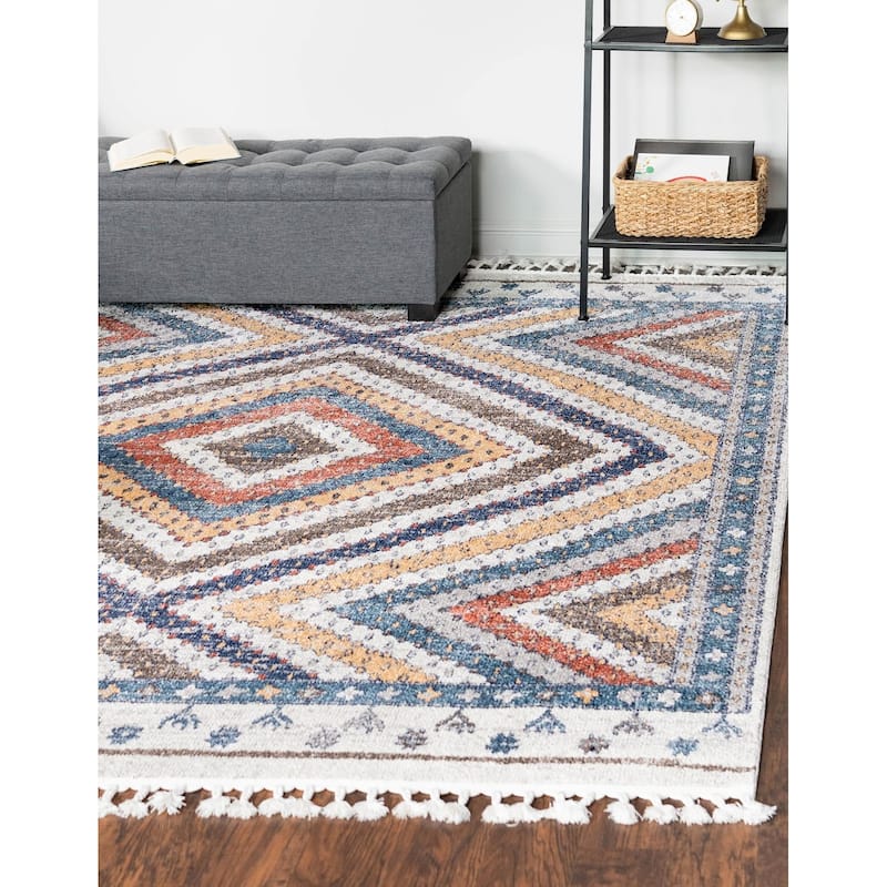 Contemporary Ariella Collection Area Rug - 7'10" Square - Blue