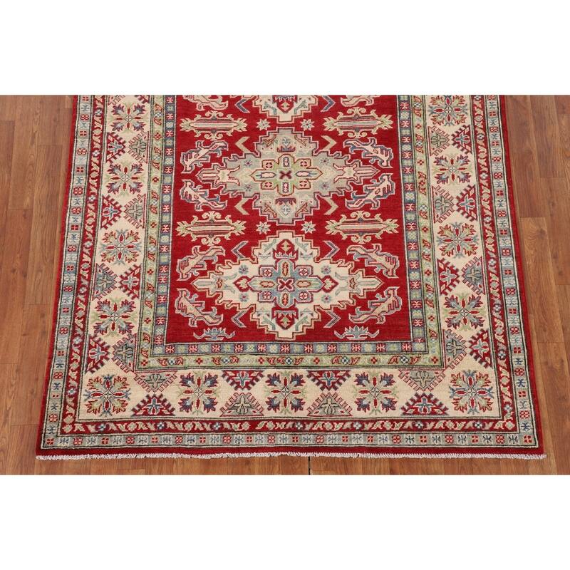 Red Kazak Oriental Area Rug Hand-Knotted Bedroom Wool Carpet - 5'1" x 6'8"
