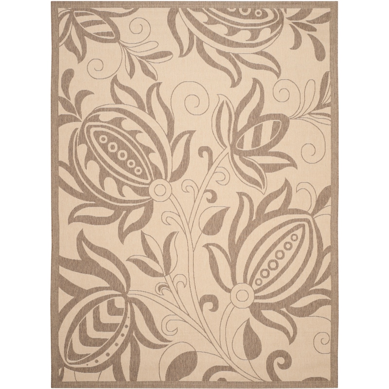 SAFAVIEH Courtyard Leatrice Indoor/ Outdoor Patio Backyard Rug - 9' x 12' - Natural/Brown
