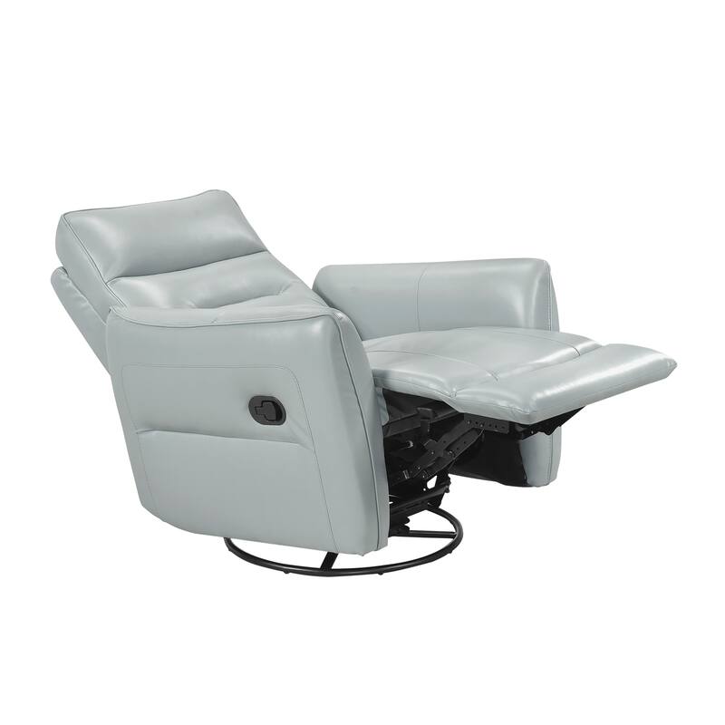 Esther 36" Leather Swivel Glider Recliner - Pull-Handle Motion