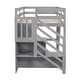 preview thumbnail 13 of 13, Multifunctional and Playful Design, Wood Loft Bed with Storage Staircase, Safety Guaranteed,Twin, Grey
