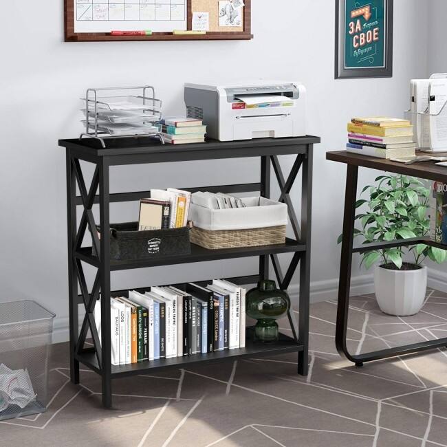 3-Tier Wooden Open Shelf Bookcase - 31" x 12.5" x34" (L x W x H)