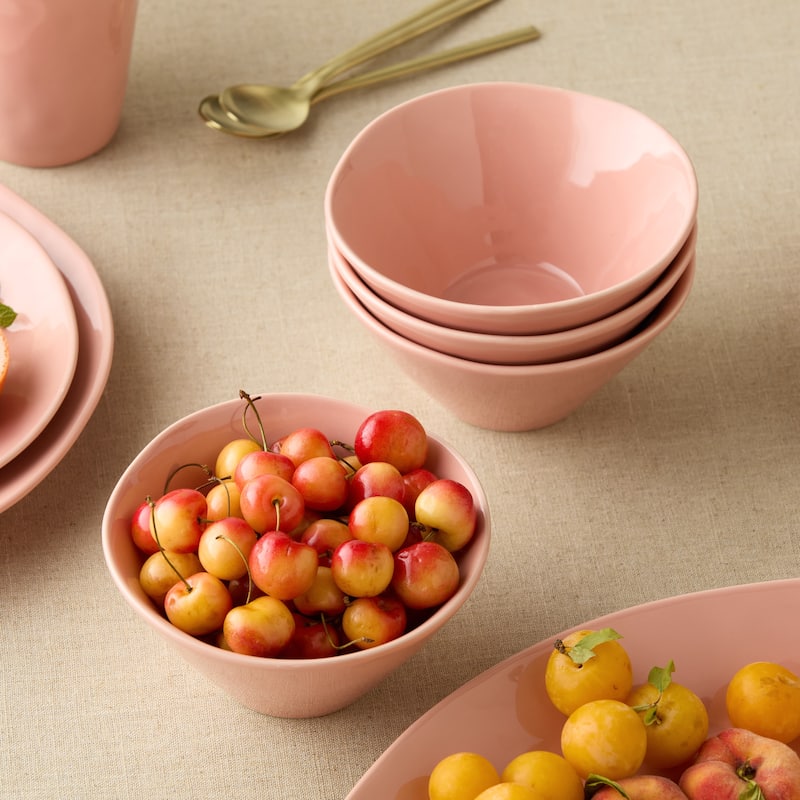 Certified International Desert Rose 6.25" Ice Cream/Dessert Bowls,Set of 4 - 6.25'' W x 6.25'' D x 3'' H