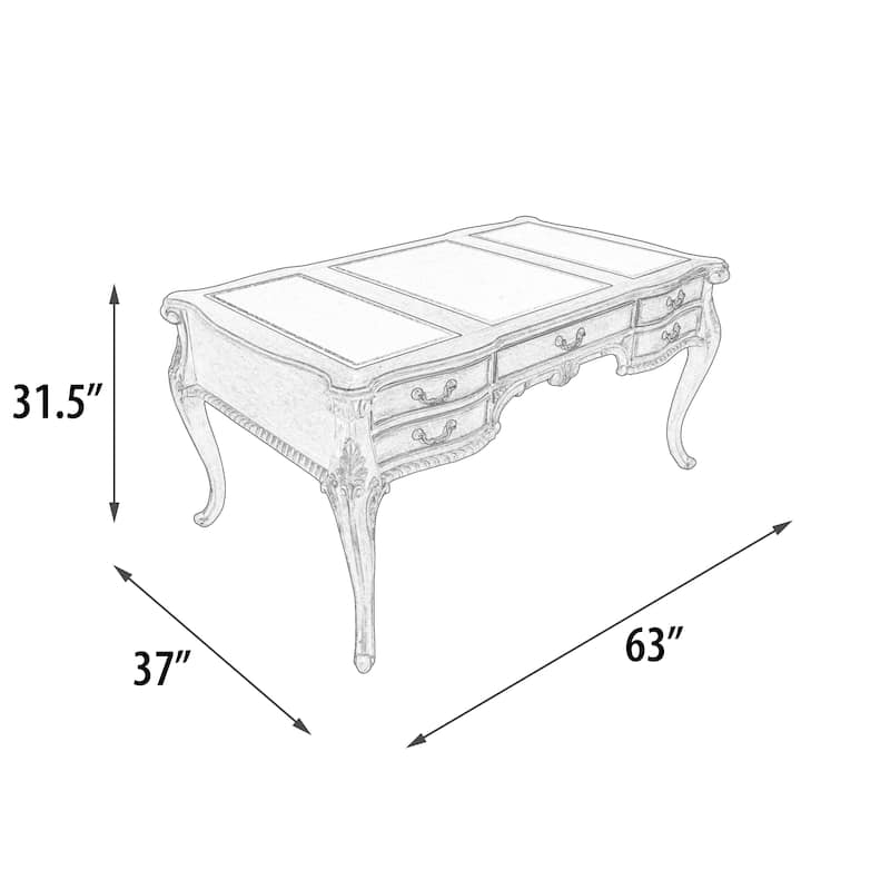 Heritage Furnishings Large Mahogany Writing Desk with Mystique Gray Finish by AFD Home