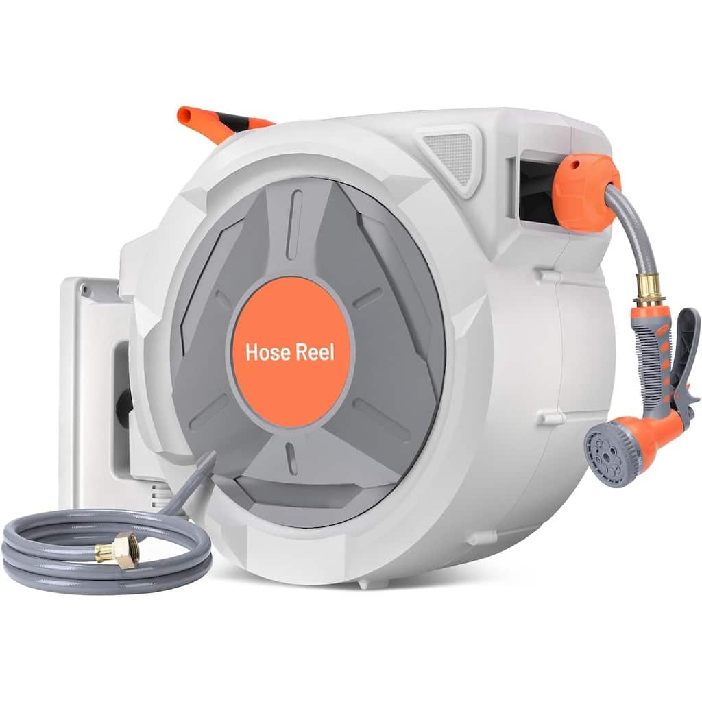 Retractable Garden Hose Reel 9 Function Sprayer Nozzle