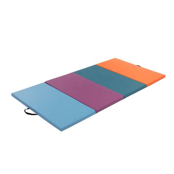 slide 2 of 9, Better 4 Section Mix Color Gymnastic Mat,Yogo Mat,Exercise Mat,PU Cove colorful