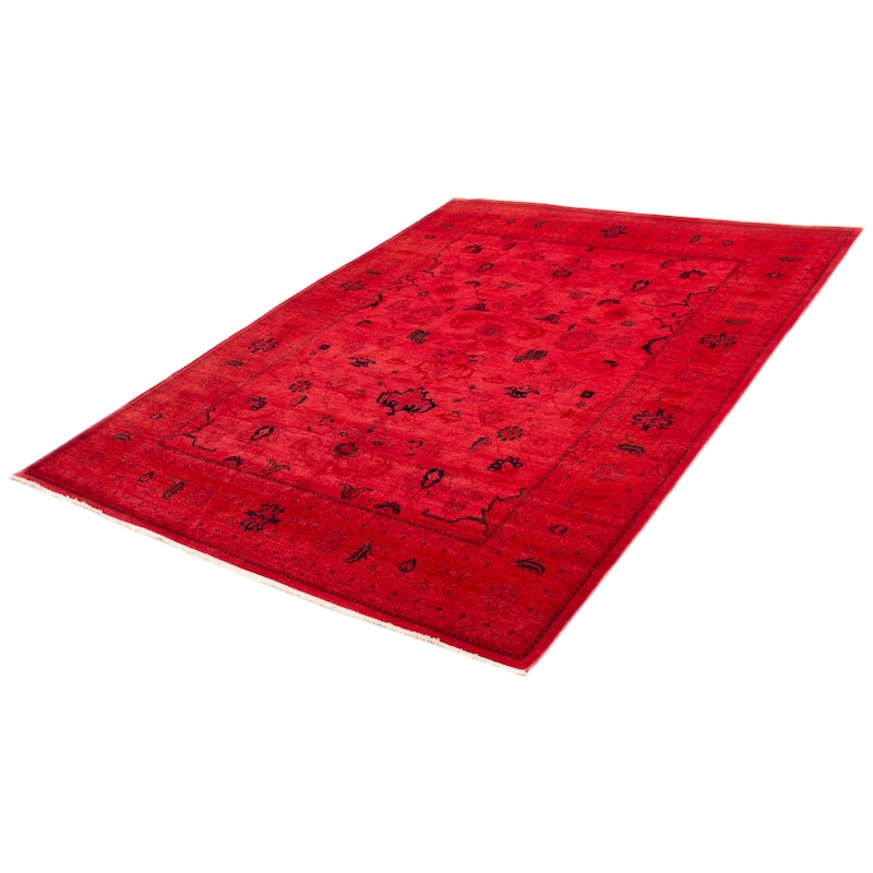 ECARPETGALLERY Hand-knotted Vibrance Dark Coral Wool Rug - 9'0 x 11'9