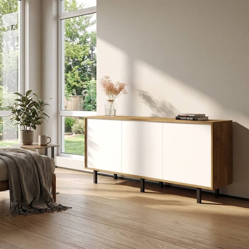 Meble Furniture Apollo 3D Sideboard Buffet Credenza 66.1W x 13.8D x 28.4H Modern European