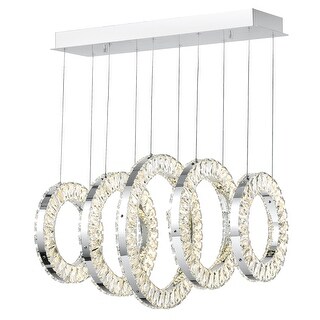 Celina Integrated LED 26in 5 Ring Chrome Chandelier - Bed Bath & Beyond ...