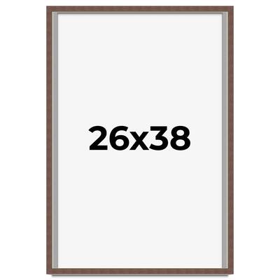 26x38 Shadow Box Frame Brown | 1.125 inches Deep Real Wood Rustic