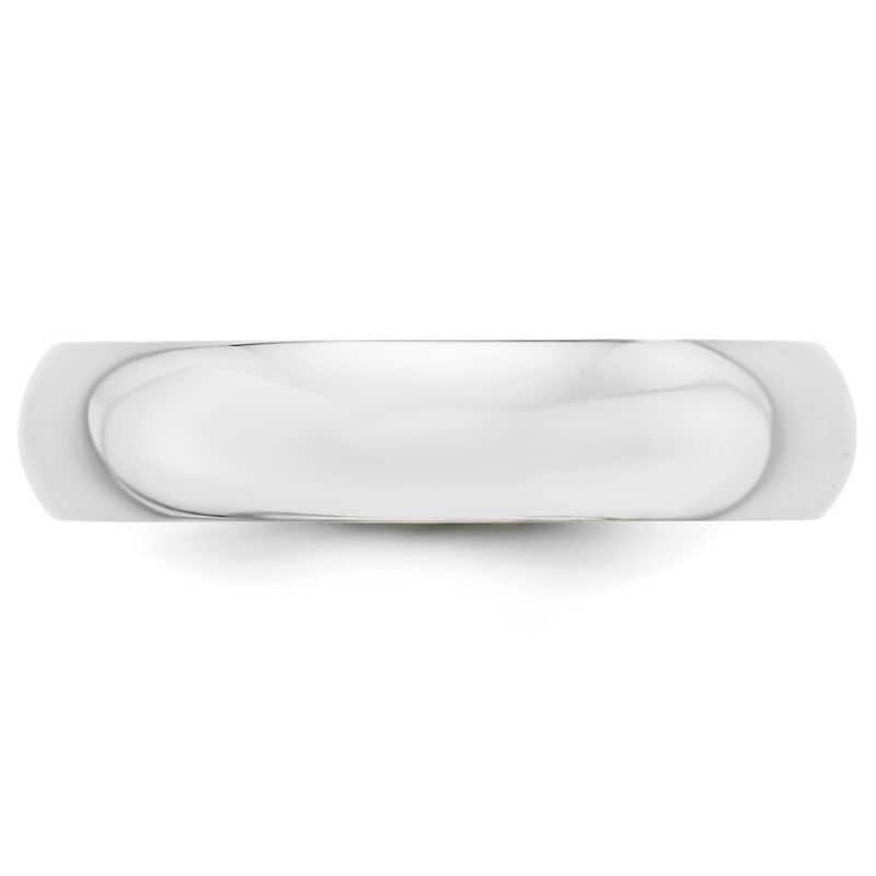 Curata 10k White Gold Unisex 5 mm Half-Round Light Wedding Band (sizes 4-14)