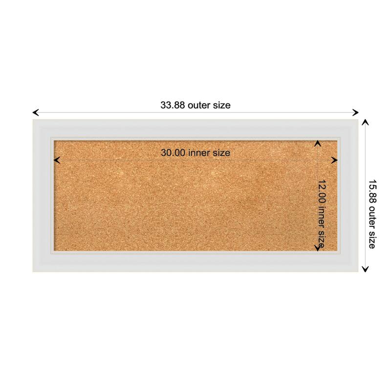 Flair Soft White Narrow Framed Cork Bulletin Memo Board