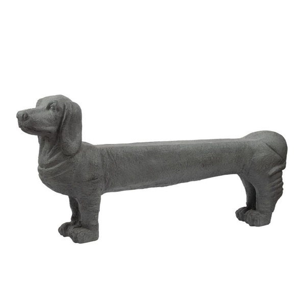 55.5" Stone Gray Classic Maxwell Dog Outdoor Bench - N/A