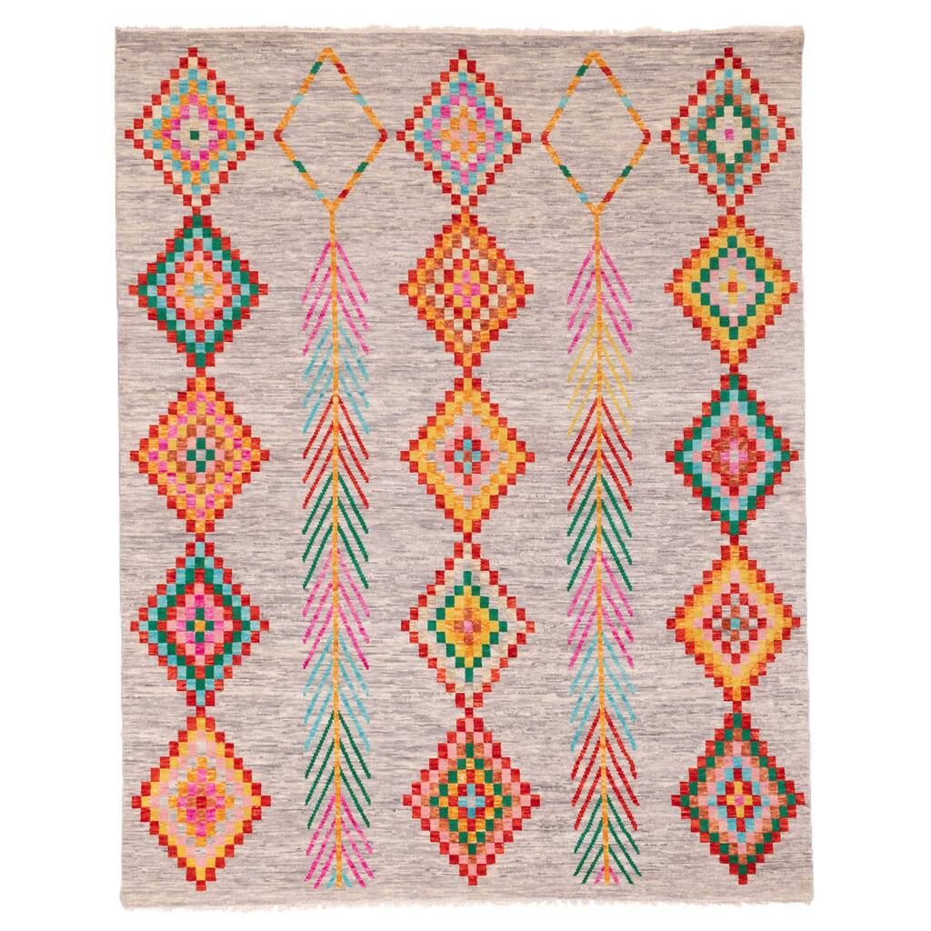 ECARPETGALLERY Hand-knotted Shalimar Grey Wool Rug - 7'11 x 10'0