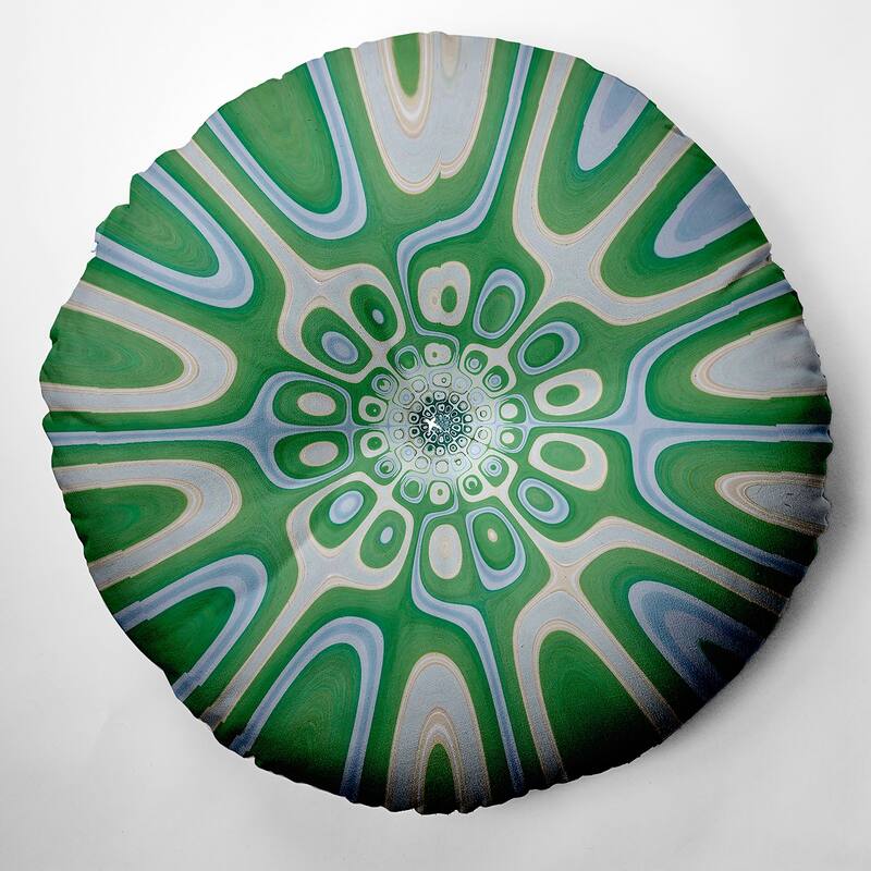 Bohemian & Eclectic Frog's Eye Design Tufted Floor Pillow - 30" Diameter - X2