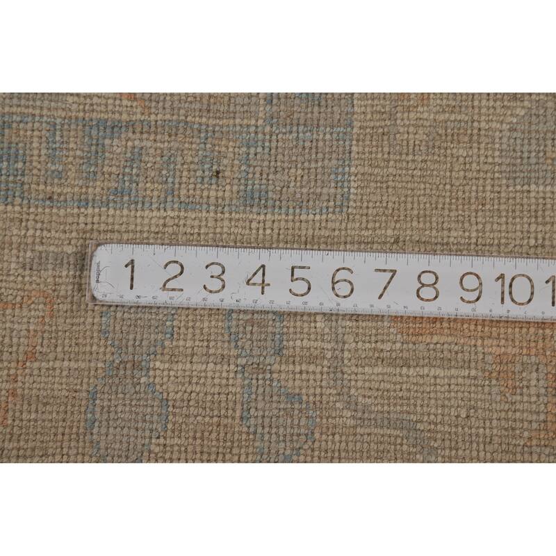 Hand Knotted Oriental 100% Wool Carpet Transitional All-Over Greys & Charcoal Oushak Area Rug - 9' 0'' X 6' 2''