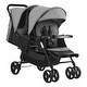 preview thumbnail 1 of 1, Foldable Lightweight Twin Stroller with Canopy, Tray and Shock Wheels - 47.2” L x 21.1” W x 40.2” H