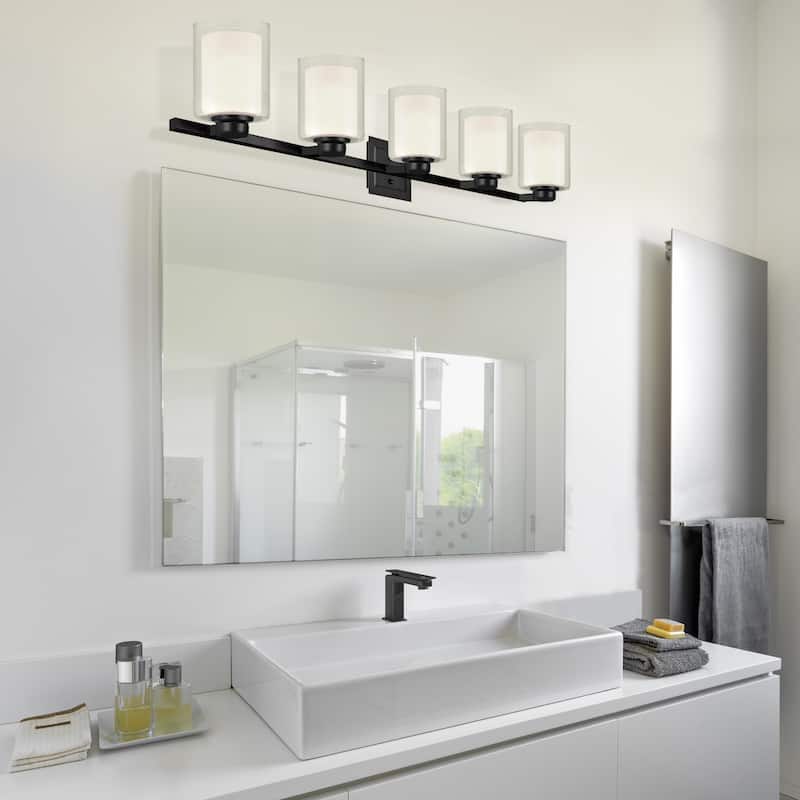 5 Light Oslo Vanity Light Fixture Matte Black - Matte Black