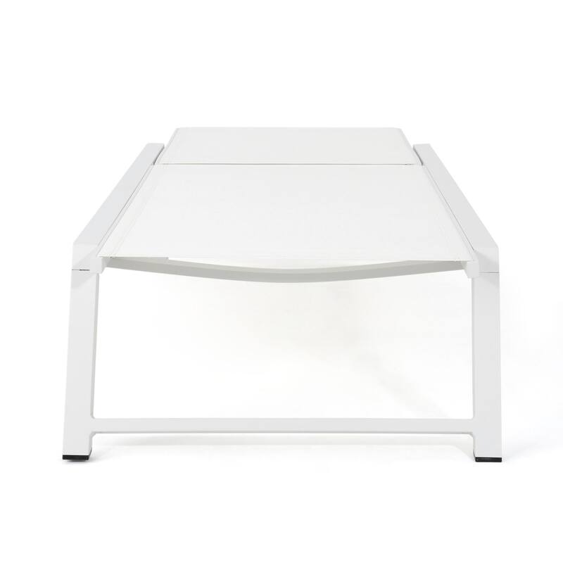 Outdoor aluminum frame mesh chaise lounge chair
