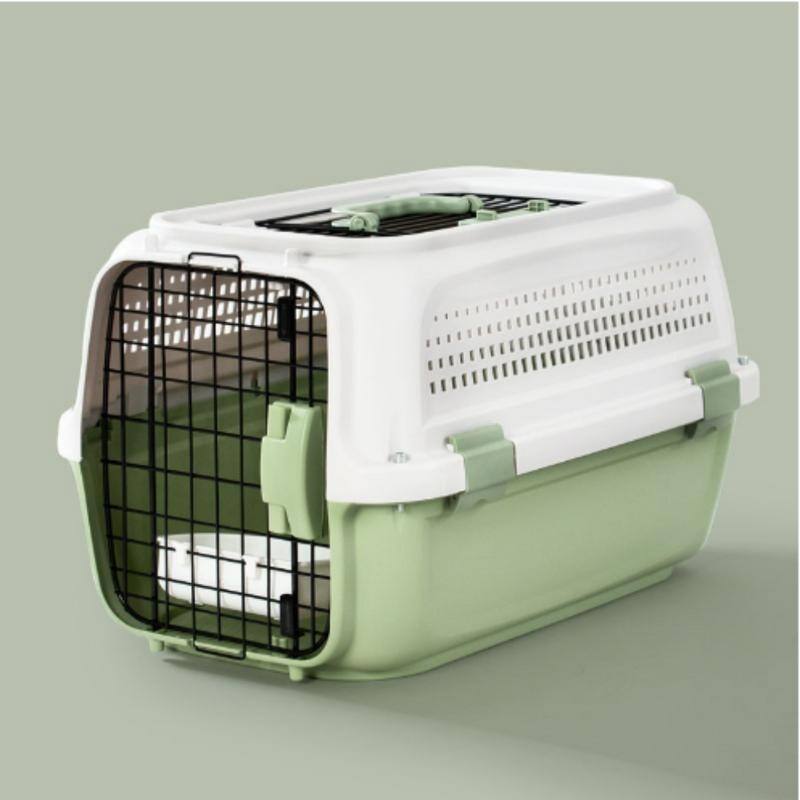 Plastic Cat Carrier with Integrated Litter pan