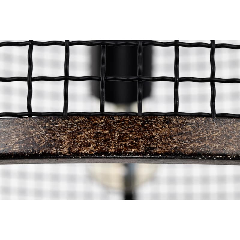 Cerere Semi Flush Mount Ceiling Light Matte Black and Wood Grain Finish 3-Light - N/A