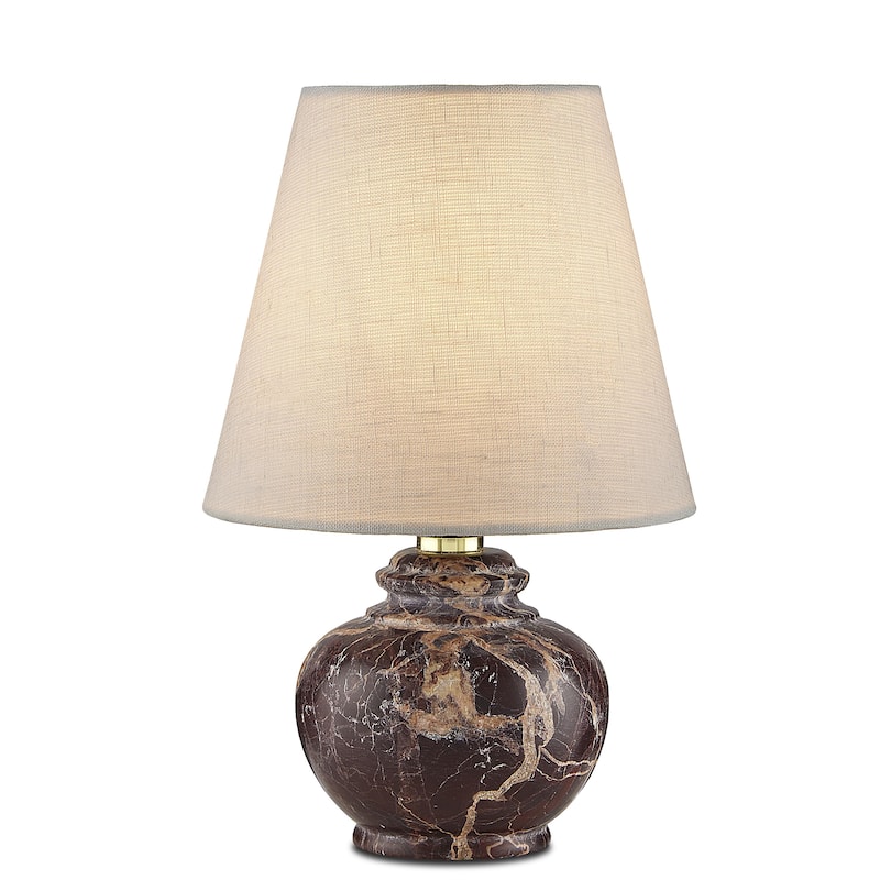 Currey & Company Piccolo Brown Mini Table Lamp - 9"h x 6"dia - 9"h x 6"dia - Oxblood