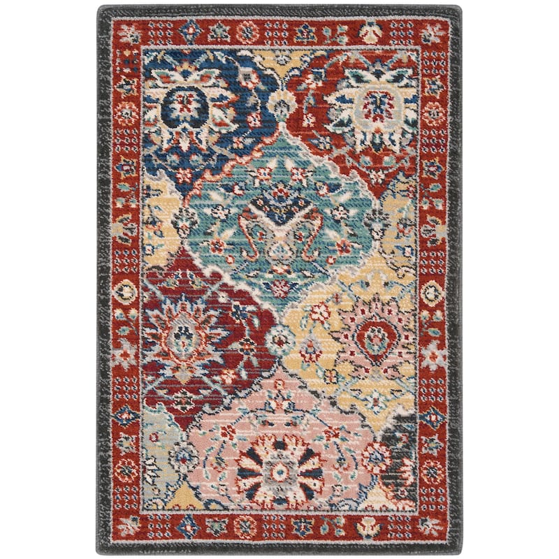 Nourison Parisa Traditional Moroccan Lantern Floral Medallion Area Rug