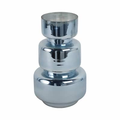 Glass Vase Sculptural Stacked Cylinder Modern Coastal Silhouette