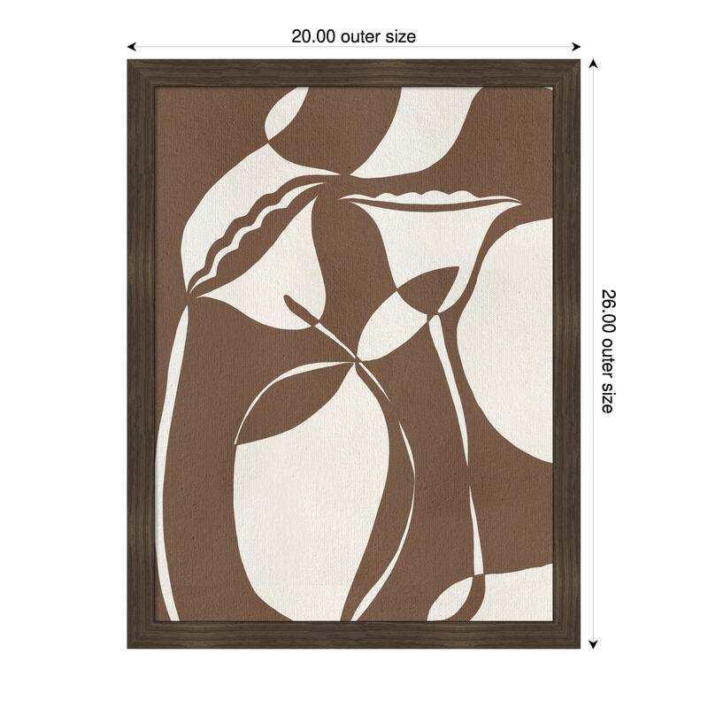 Bound By Beauty No. 3 by Shatha Al Dafai Wood Framed Wall Art Print - Woodgrain Stripe Chocolate - 20 x 26 in