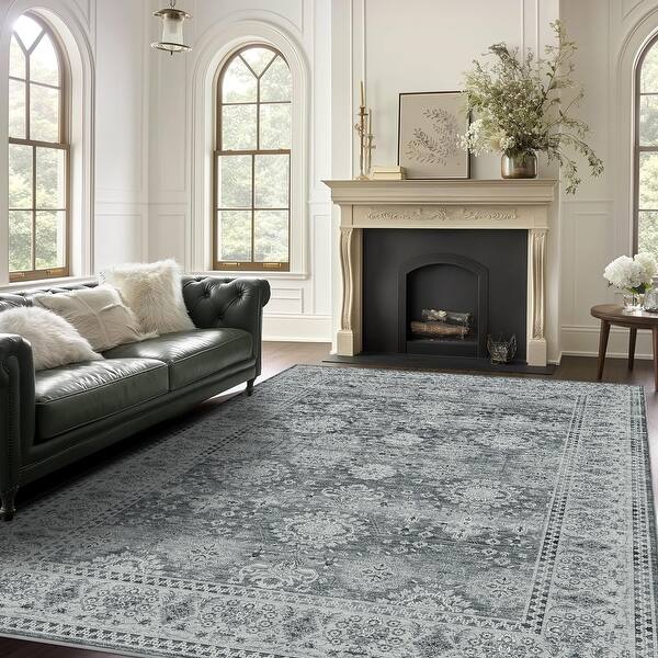 slide 2 of 18, Bohemian Faux Cashmere Rug 5' x 8' - Grey