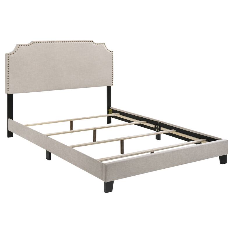 Tamarac Transitional Fabric Upholstered Panel Bed - Beige (Full) - Full