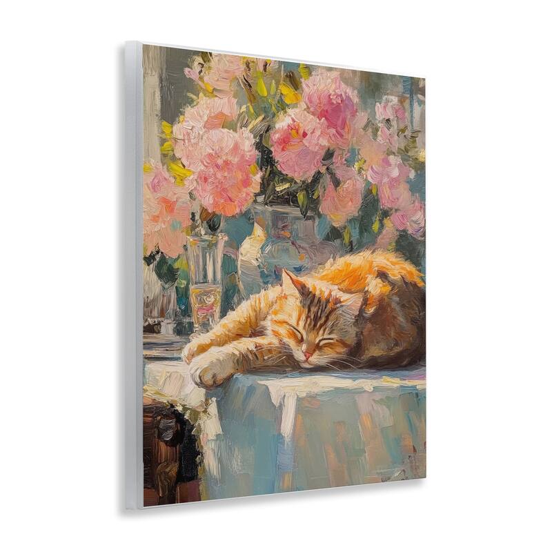 Stupell Orange Cat Resting Wall Plaque Art Design By Nini Art