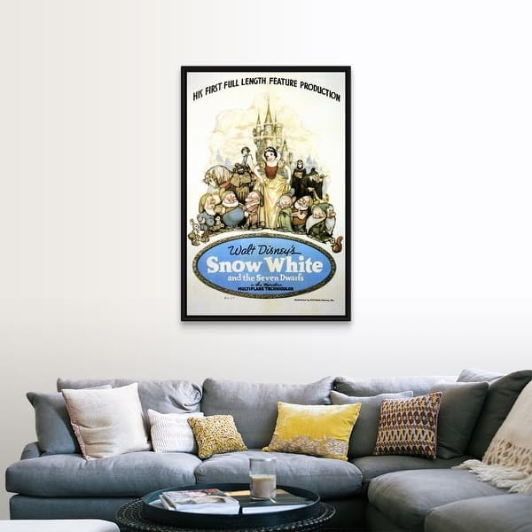 Snow White And The Seven Dwarfs 1937 Black Float Frame Canvas Art Overstock Snow White And The Seven Dwarfs 1937 Black Float Frame Canvas Art Overstock
