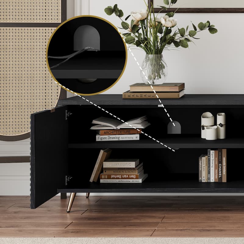 GDF Studio - Larkham 70"-90" Extendable TV Cabinet with Storage and Adjustable Shelves
