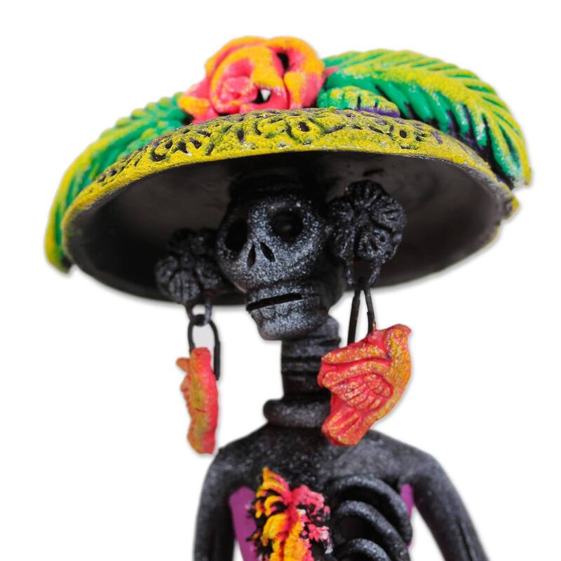 Ceramic statuette, 'Strolling Catrina'