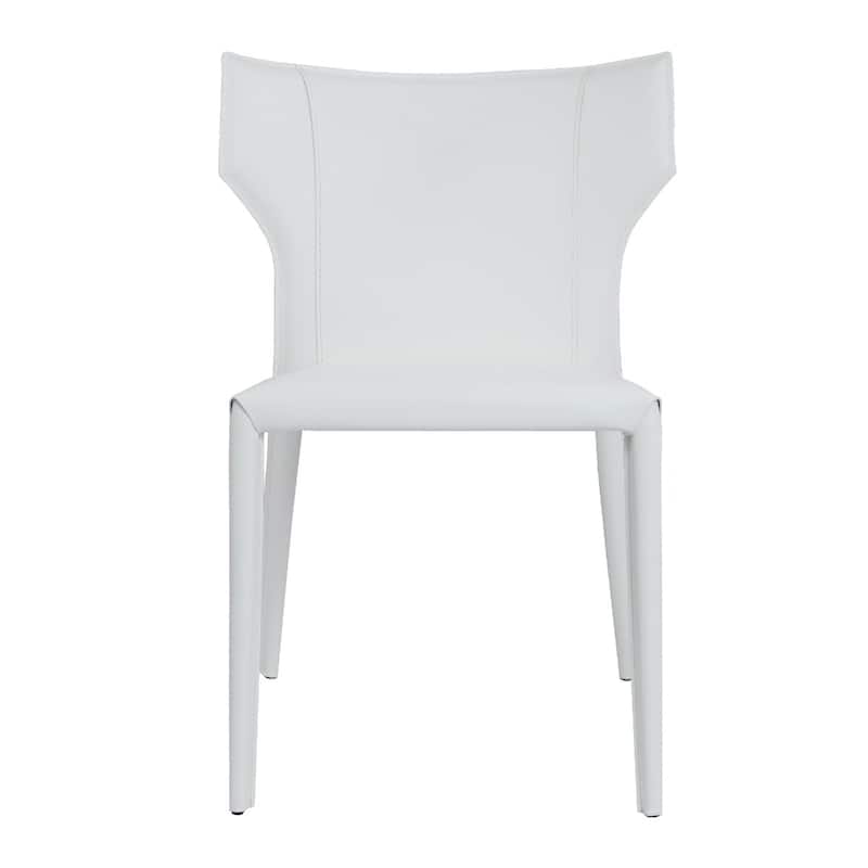 Adoro (Single) Mid-century Modern Wingback Leather Stackable Dining Chair