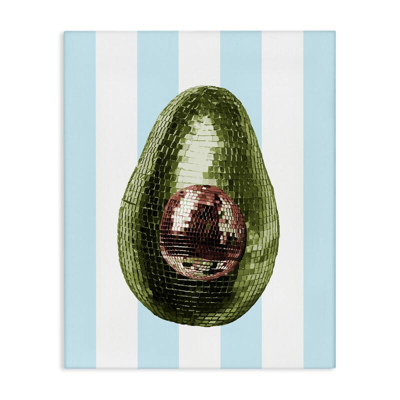 Stupell Disco Avocado on Blue Canvas Wall Art Design By Lil' Rue - 24 x 30