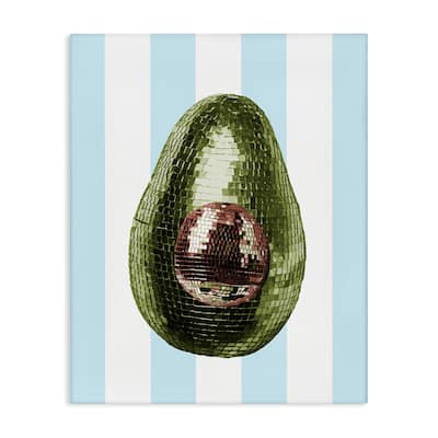 Stupell Disco Avocado on Blue Canvas Wall Art Design By Lil' Rue